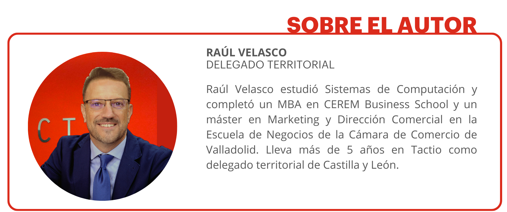 SOBRE EL AUTOR - Raúl Velasco - Delegado
